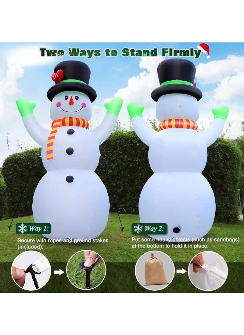 7 FT Christmas Inflatable Snowman,Outdoor Decorations Props,for Indoor Outdoor Christmas Decorations Yard Garden Decoration (2.1M/Snowman)