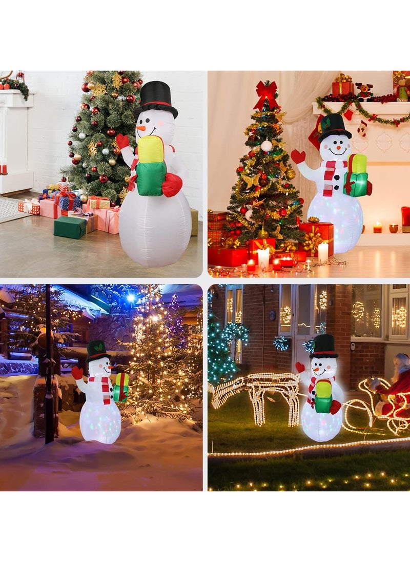 5 Ft Inflatable Snowman Christmas Outdoor Decoration Blow Up Snowman with Upgrade Rotating LED Lights for Holiday/Party/Xmas/Yard/Garden Decorations (1.5M/Snowman)