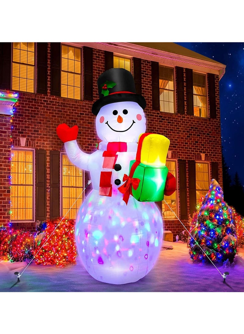 5 Ft Inflatable Snowman Christmas Outdoor Decoration Blow Up Snowman with Upgrade Rotating LED Lights for Holiday/Party/Xmas/Yard/Garden Decorations (1.5M/Snowman)