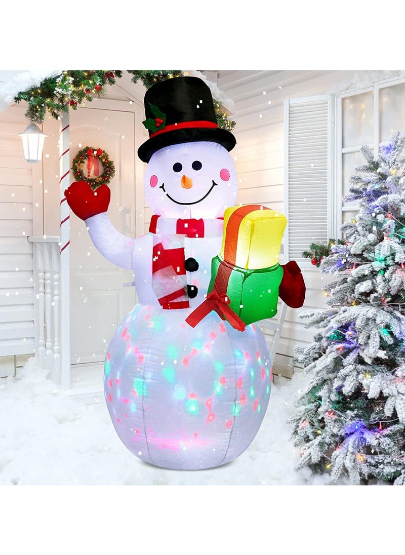 5 Ft Inflatable Snowman Christmas Outdoor Decoration Blow Up Snowman with Upgrade Rotating LED Lights for Holiday/Party/Xmas/Yard/Garden Decorations (1.5M/Snowman)