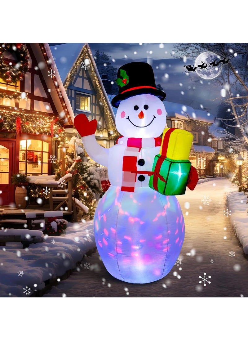 5 Ft Inflatable Snowman Christmas Outdoor Decoration Blow Up Snowman with Upgrade Rotating LED Lights for Holiday/Party/Xmas/Yard/Garden Decorations (1.5M/Snowman)