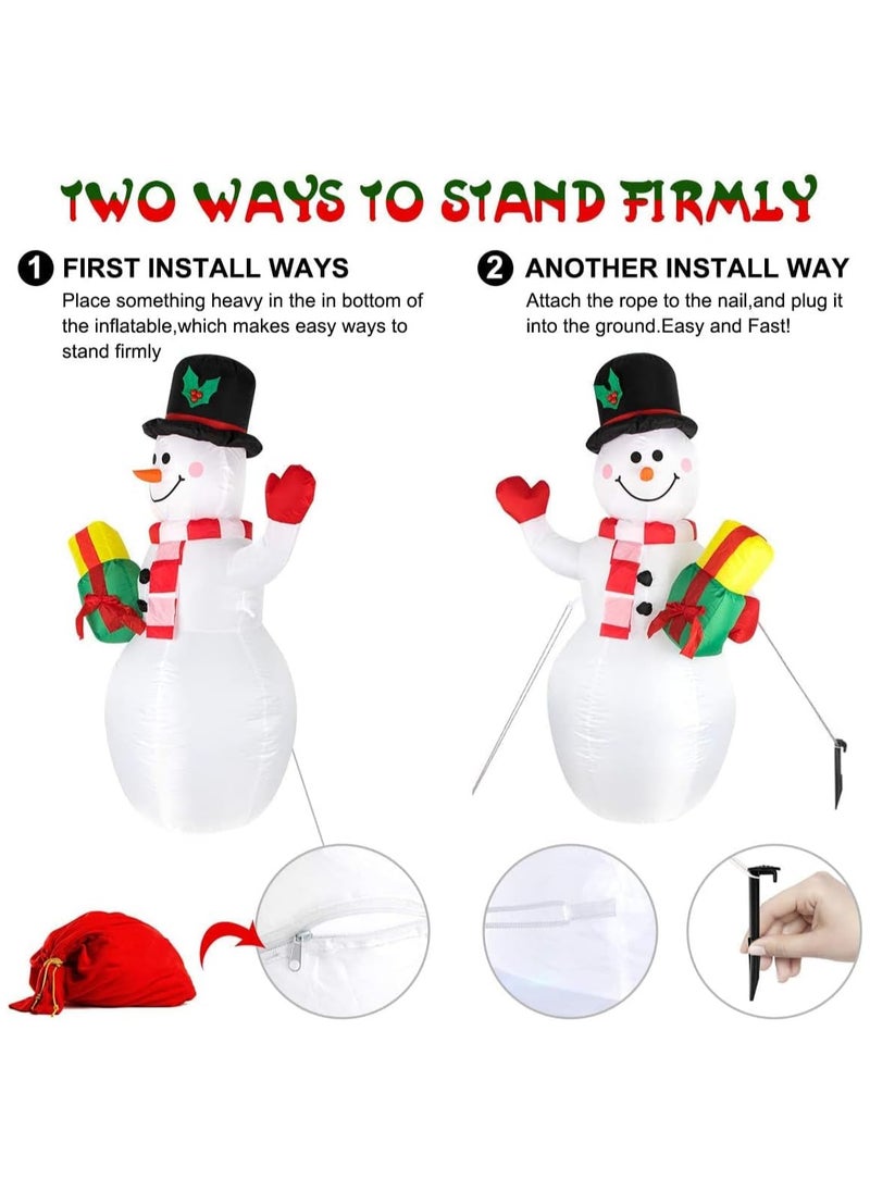 5 Ft Inflatable Snowman Christmas Outdoor Decoration Blow Up Snowman with Upgrade Rotating LED Lights for Holiday/Party/Xmas/Yard/Garden Decorations (1.5M/Snowman)