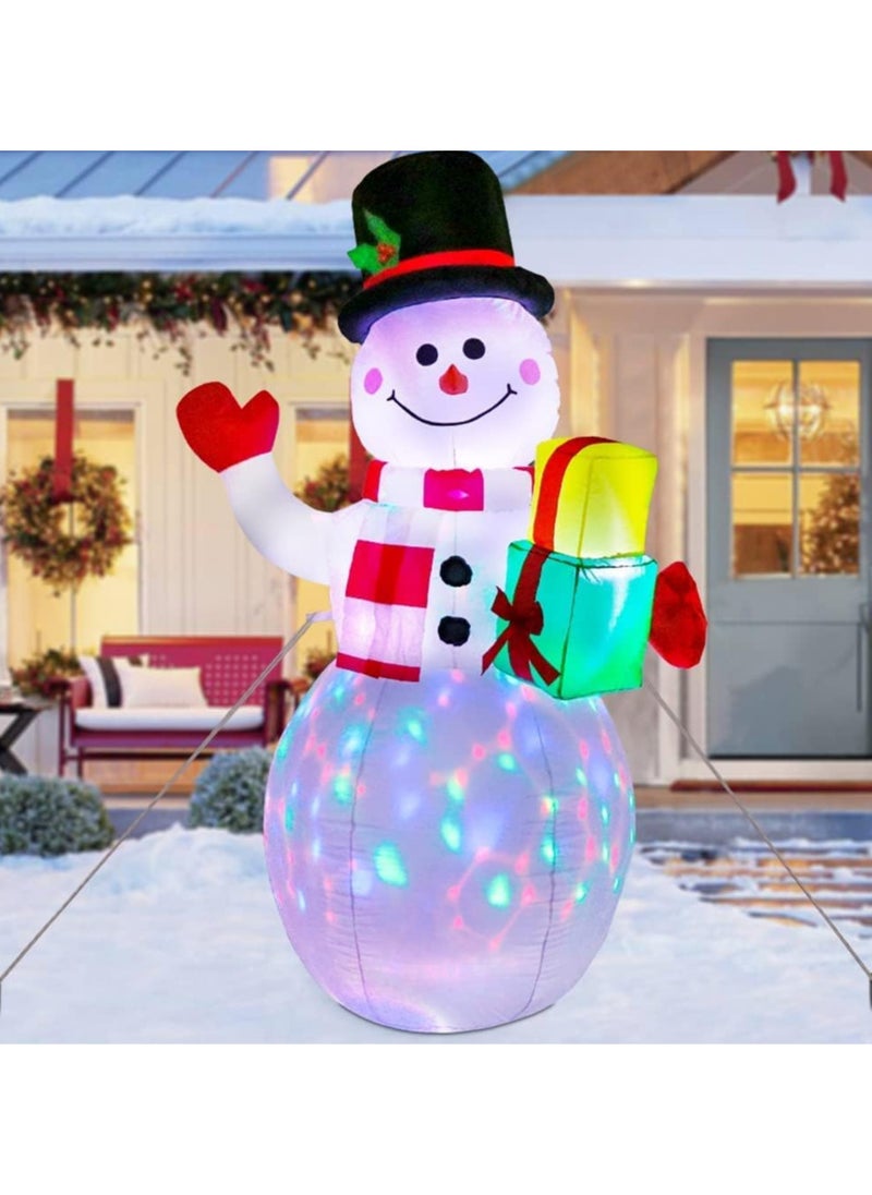 5 Ft Inflatable Snowman Christmas Outdoor Decoration Blow Up Snowman with Upgrade Rotating LED Lights for Holiday/Party/Xmas/Yard/Garden Decorations (1.5M/Snowman)