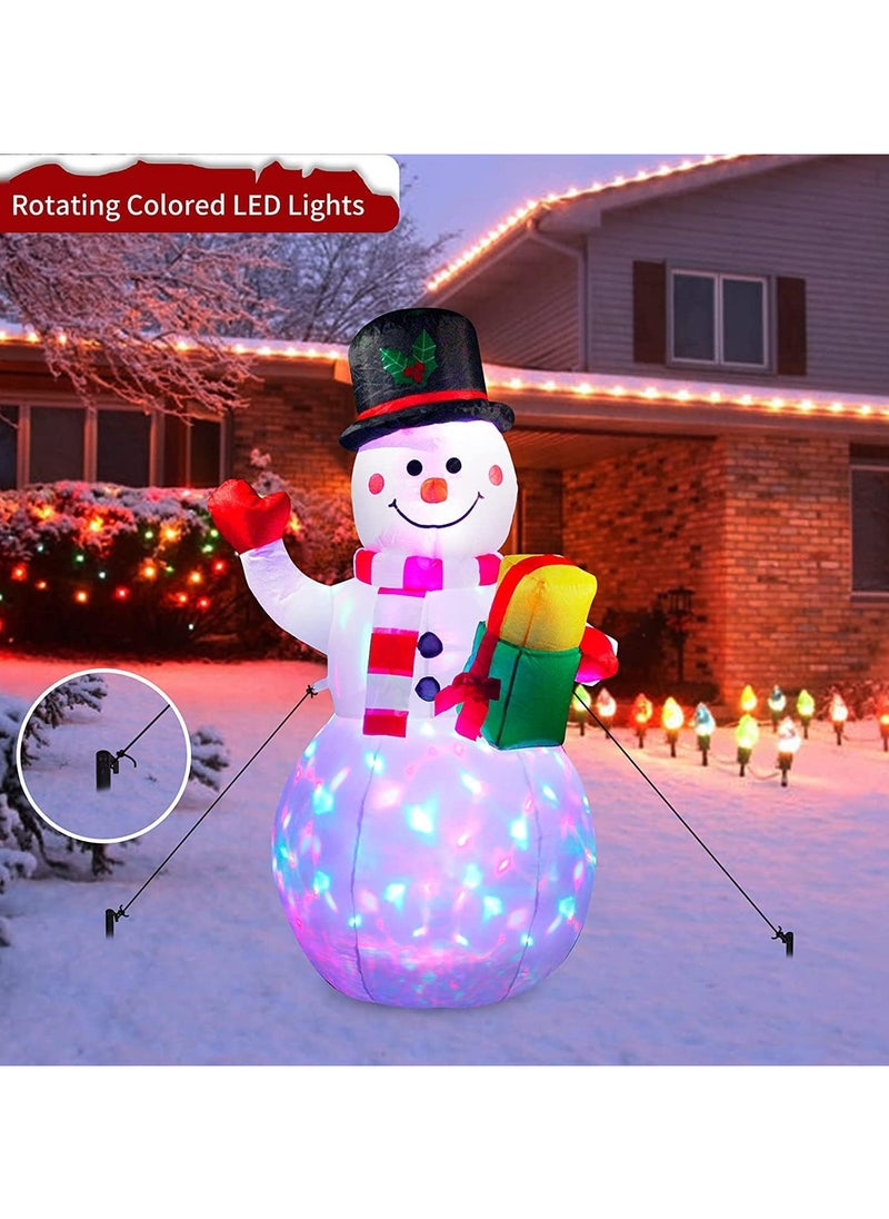 5 Ft Inflatable Snowman Christmas Outdoor Decoration Blow Up Snowman with Upgrade Rotating LED Lights for Holiday/Party/Xmas/Yard/Garden Decorations (1.5M/Snowman)