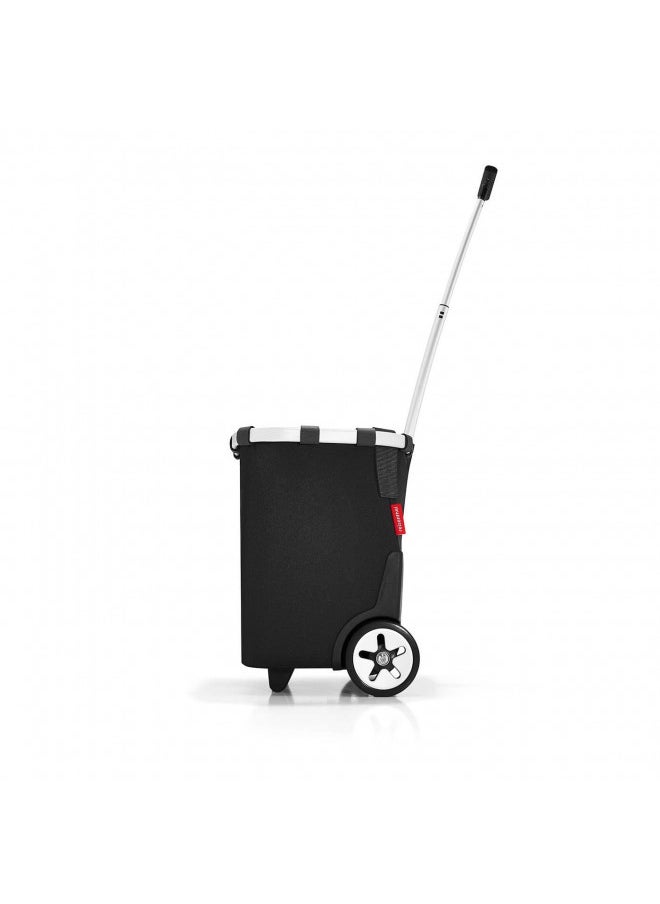 reisenthel carrycruiser Black Portable Shopping Trolley with Sturdy Aluminum Frame, Shoulder Strap and Removable mesh Inner Bag - Made of Water-Repellent Material.