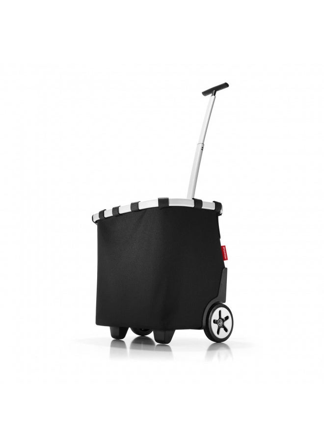 reisenthel carrycruiser Black Portable Shopping Trolley with Sturdy Aluminum Frame, Shoulder Strap and Removable mesh Inner Bag - Made of Water-Repellent Material.