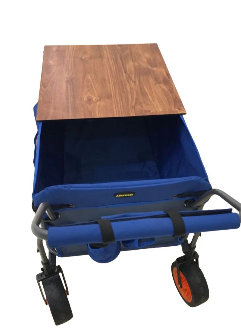 Camping Folding Trolley Shopping Cart with Wheels Table Larger Capacity Durable Beach Cart T004