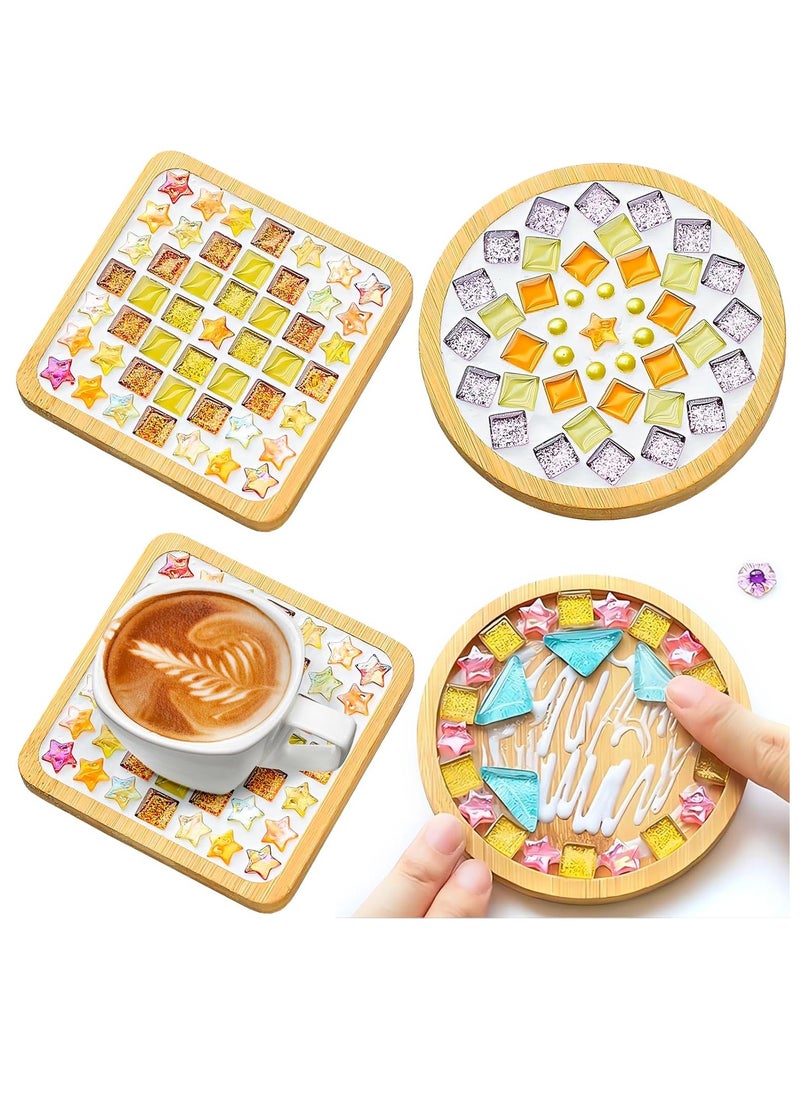 Mosaic Coasters Diy Creative Children'S Handmade Material Package Festival Activities Handmade Diy Crafts(Style 1)