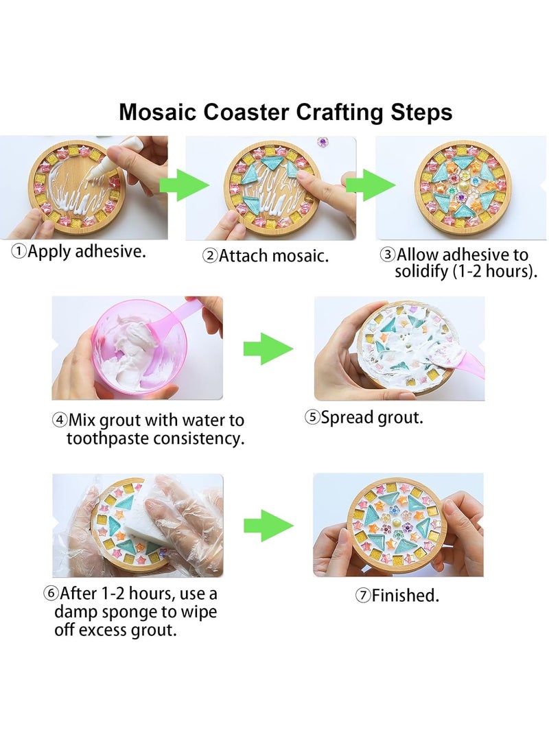 Mosaic Coasters Diy Creative Children'S Handmade Material Package Festival Activities Handmade Diy Crafts(Style 5)