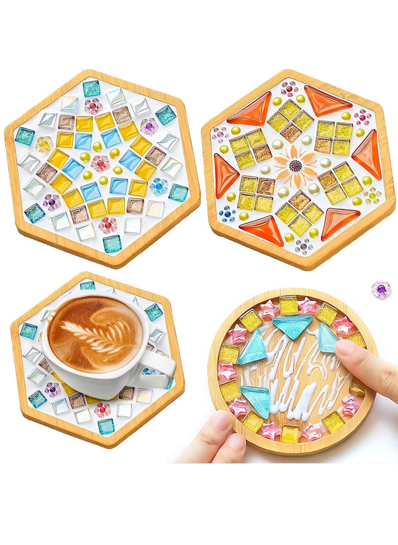 Mosaic Coasters Diy Creative Children'S Handmade Material Package Festival Activities Handmade Diy Crafts(Style 5)