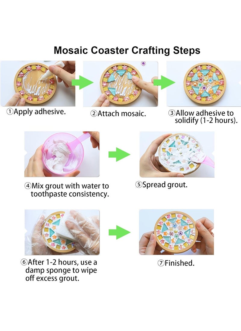 Mosaic Coasters Diy Creative Children'S Handmade Material Package Festival Activities Handmade Diy Crafts(Style 4)