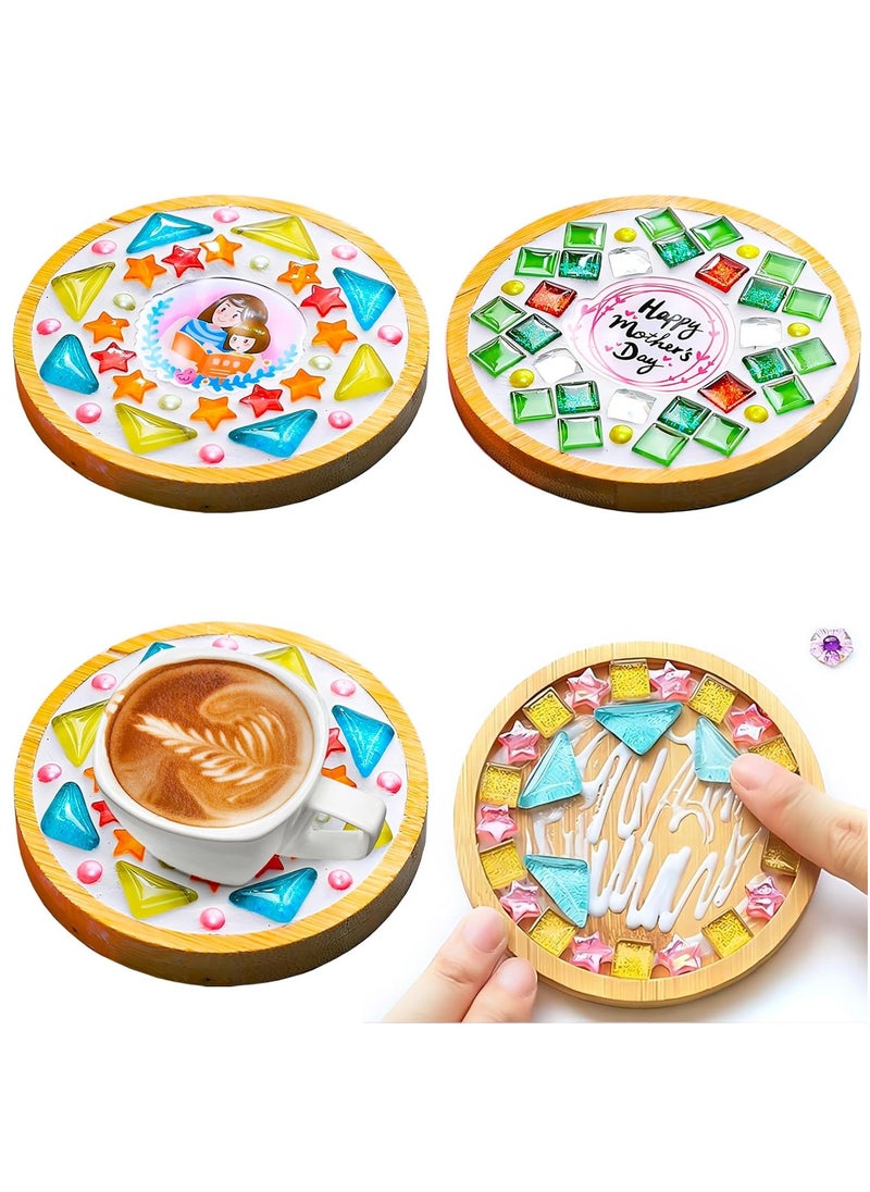 Mosaic Coasters Diy Creative Children'S Handmade Material Package Festival Activities Handmade Diy Crafts(Style 4)