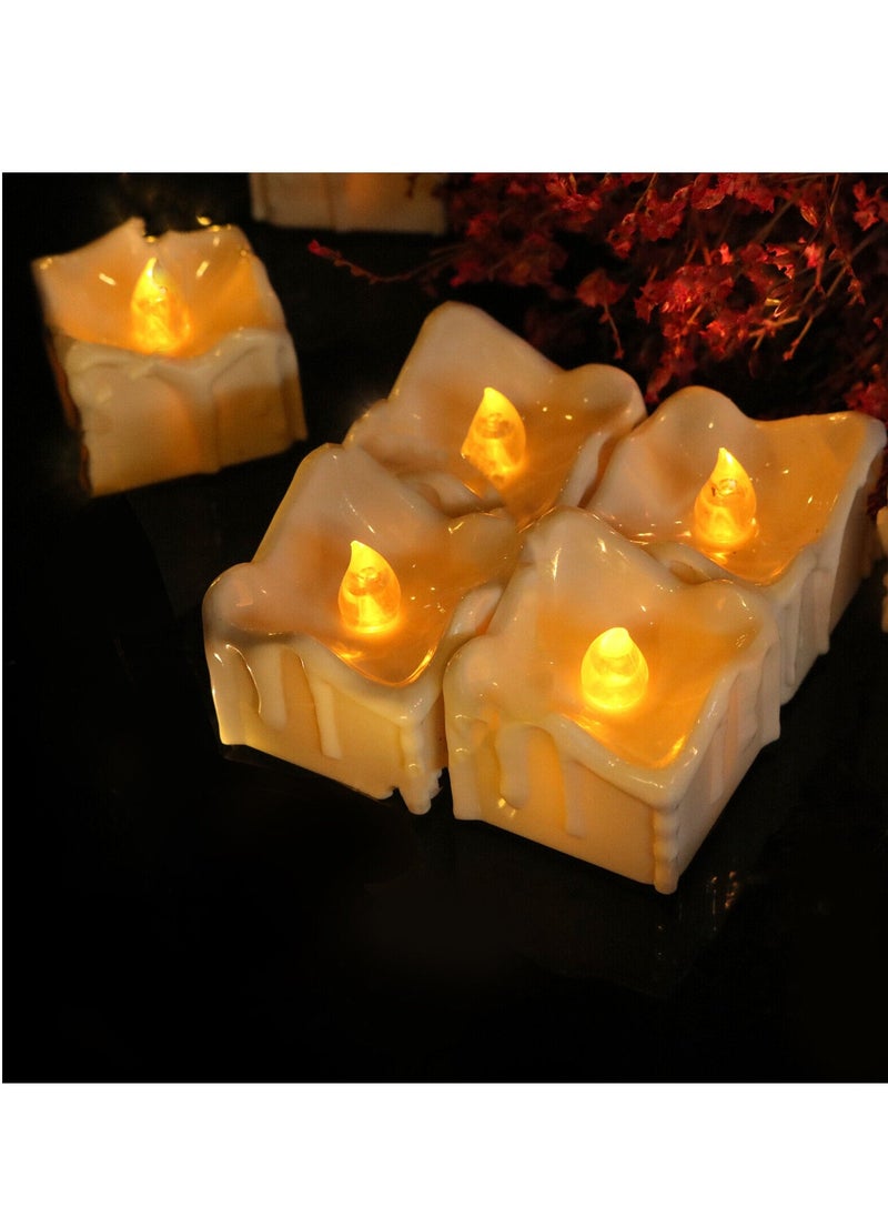 Flameless Tealight Candles, 12 Pcs LED Candles Battery Operated, Flameless Votive Candles Electric Candle for Weddings Room Birthday Party Decorations