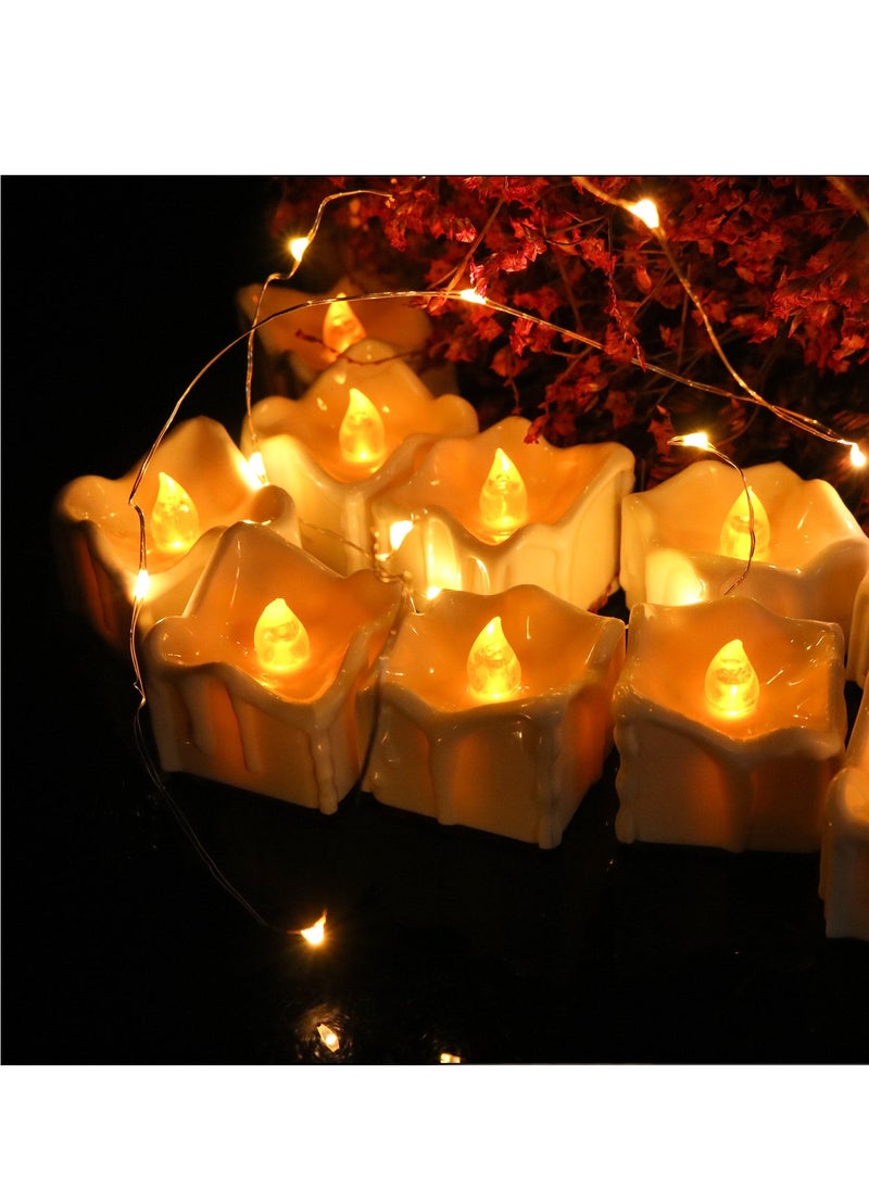 Flameless Tealight Candles, 12 Pcs LED Candles Battery Operated, Flameless Votive Candles Electric Candle for Weddings Room Birthday Party Decorations