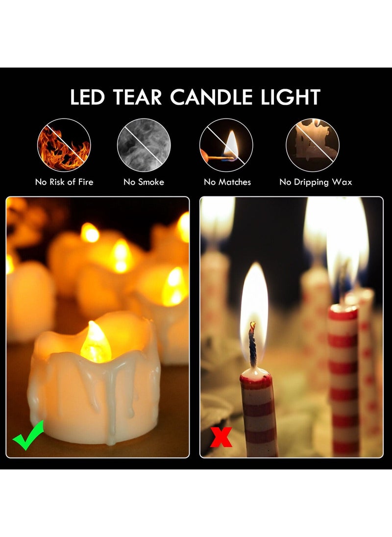 Flameless Tealight Candles, 12 Pcs LED Candles Battery Operated, Flameless Votive Candles Electric Candle for Weddings Room Birthday Party Decorations