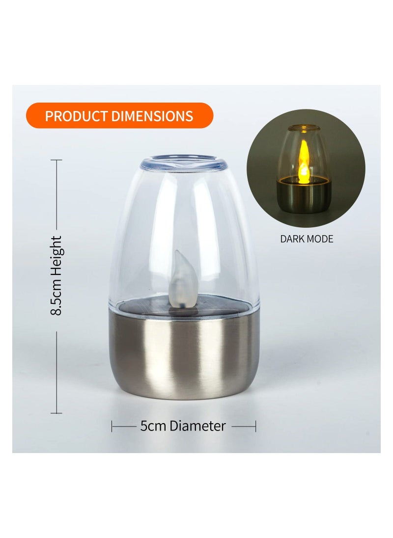 Solar Candles Outdoor Waterproof, Flameless Tea Lights, Garden Lantern Mini, Solar Rechargeable Battery Window Lights (White)