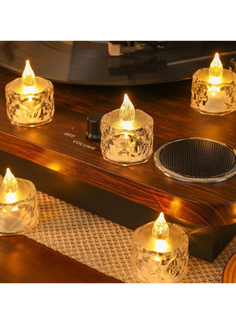 Flameless Candle, 12 Packs of Battery-Powered LED Tea Lights, Warm White, Ideal for Weddings, Tables, Party(1.5