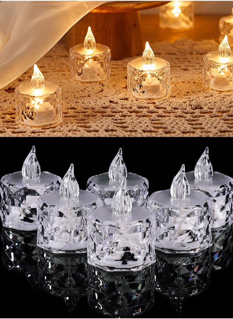 Flameless Candle, 12 Packs of Battery-Powered LED Tea Lights, Warm White, Ideal for Weddings, Tables, Party(1.5