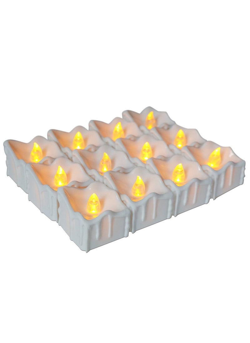 Flameless Tealight Candles, 12 Pcs LED Candles Battery Operated, Flameless Votive Candles Electric Candle for Weddings Room Birthday Party Decorations