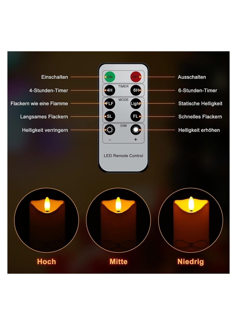 2 Pcs LED Candles Flickering Flameless Candles with Remote Control Timer Tealights Candle Small Electric Fake Tea Candle Realistic For Wedding