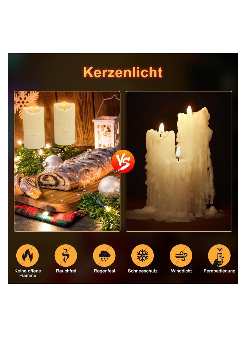 2 Pcs LED Candles Flickering Flameless Candles with Remote Control Timer Tealights Candle Small Electric Fake Tea Candle Realistic For Wedding