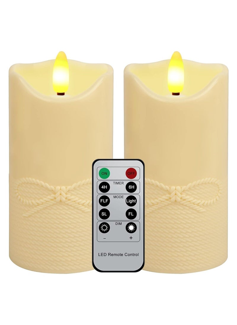 2 Pcs LED Candles Flickering Flameless Candles with Remote Control Timer Tealights Candle Small Electric Fake Tea Candle Realistic For Wedding