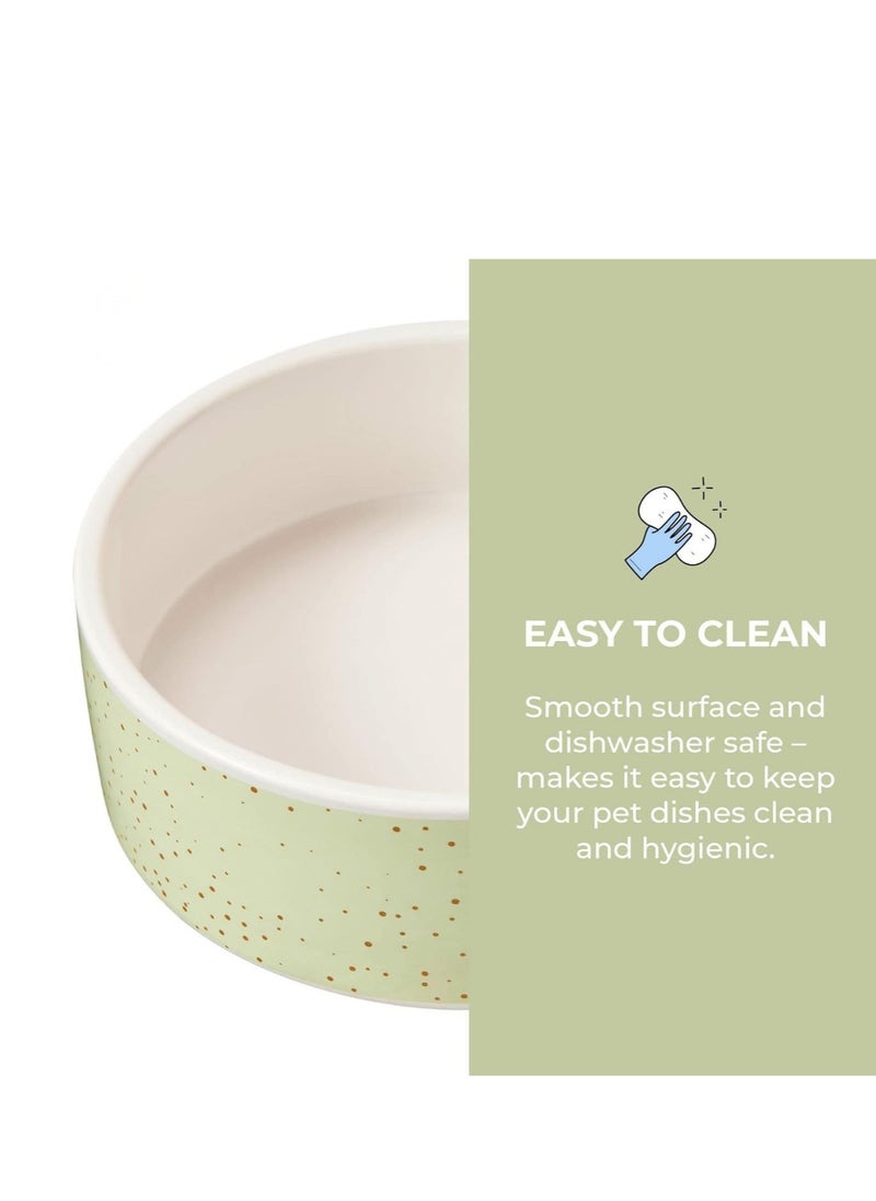 Ethical Products ,Heavy Ceramic High Gloss Dog Bowl Cat Bowl Durable Dog Food and Water Pet Dish, Dishwasher Safe, Trending Styles, Speckled Dog Dish 5