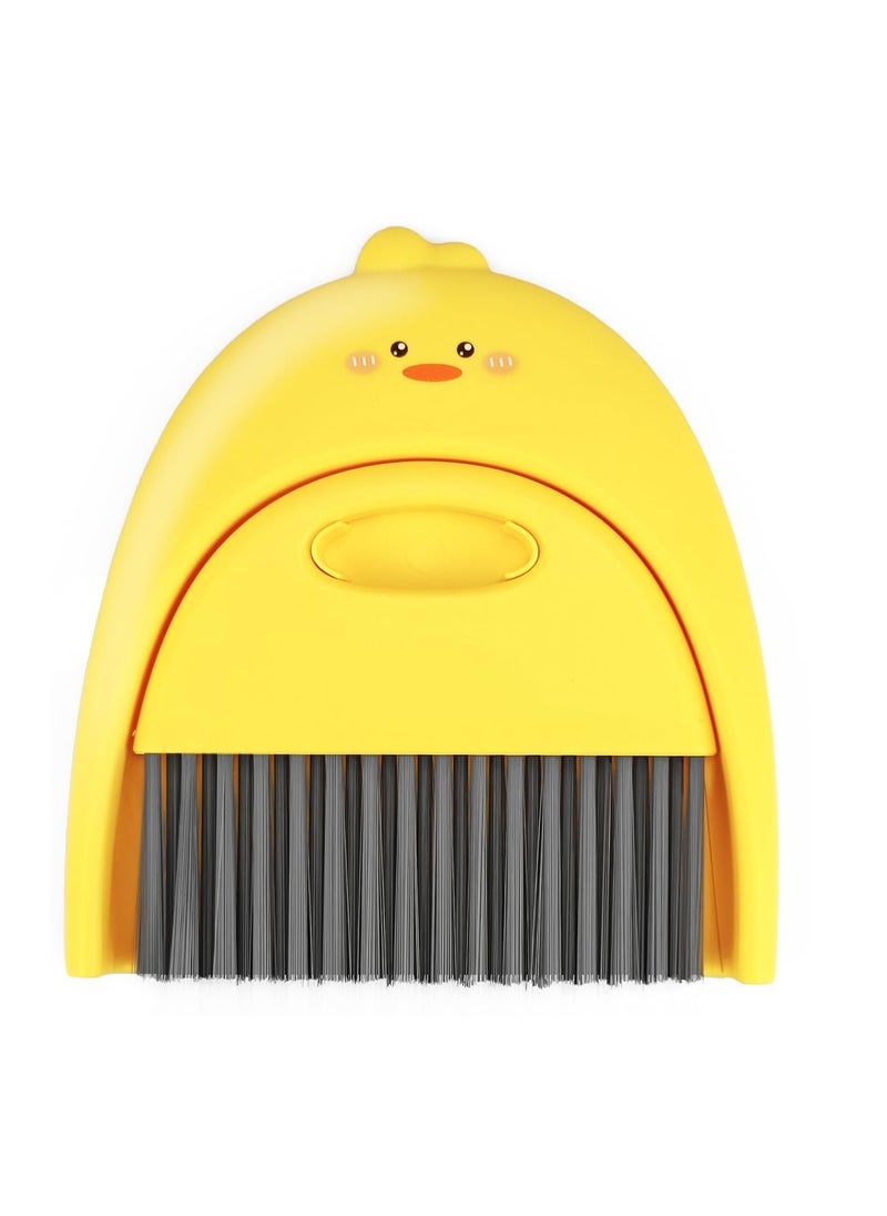 Small Broom and Dustpan Set, Cute Little Yellow Duck Hand Mini Broom and Dustpan Set, Dustpan and Brush Set, Small Dustpan Mini for Tabletop Debris