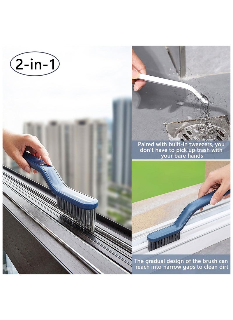 Hard Bristle Crevice Cleaning Brush 2 Pack, Multifunctional Gap Cleaning Brush,  Thin Hard Bristle Brush Cleaning Tools for Household Use, Home, Kitchen, Bathroom, Window, Vehicle, Faucets, Toilet