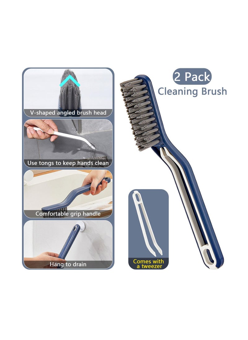 Hard Bristle Crevice Cleaning Brush 2 Pack, Multifunctional Gap Cleaning Brush,  Thin Hard Bristle Brush Cleaning Tools for Household Use, Home, Kitchen, Bathroom, Window, Vehicle, Faucets, Toilet