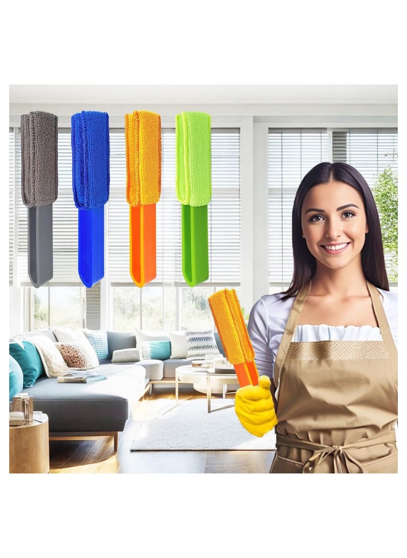 4 Pack Window Blinds Cleaner Duster Brush Blinds Duster with 4 Microfiber Sleeves Blinds Cleaning Tools for Window Blinds Air Conditioner Vents Fans Car Vents Jalousie Dust