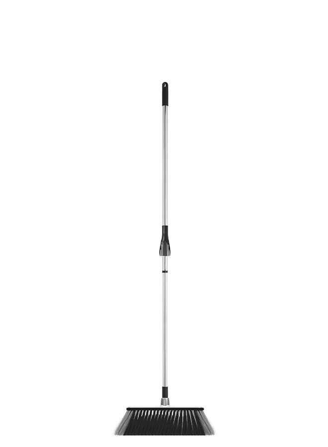 Indoor Floor Crossing Bristles Broom With Rubber Bumper And Telescopic Handle Black/Grey 35x6cm