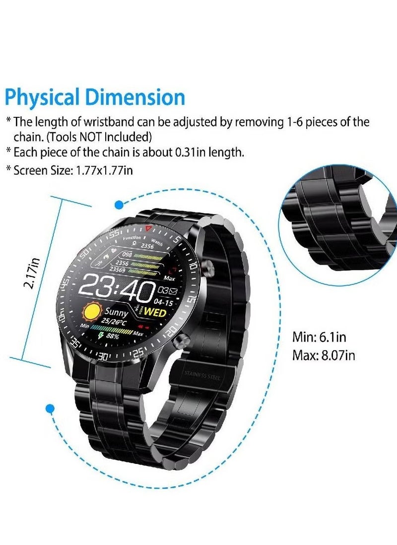 Sports And Business Smart Watch For Android iOS, IP68 Waterproof Pedometer Smartwatch For Men Black