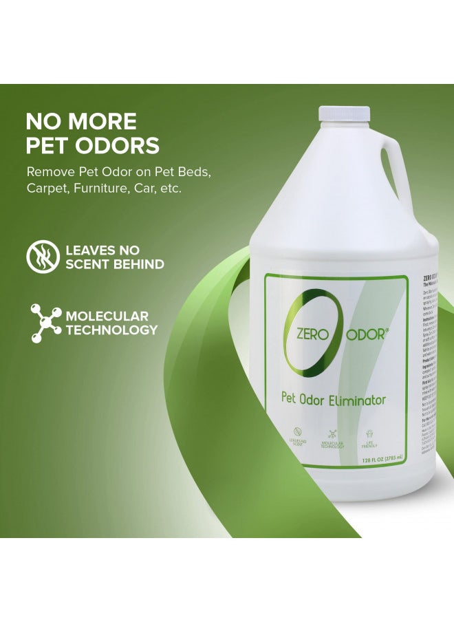 Zero Odor Pet Odor Eliminator - Air Cleaner, Purifier & Deodorizer - More Than an Air Freshener - Actually Eliminates Odors at a Molecular Level - Refill (128 Ounces)