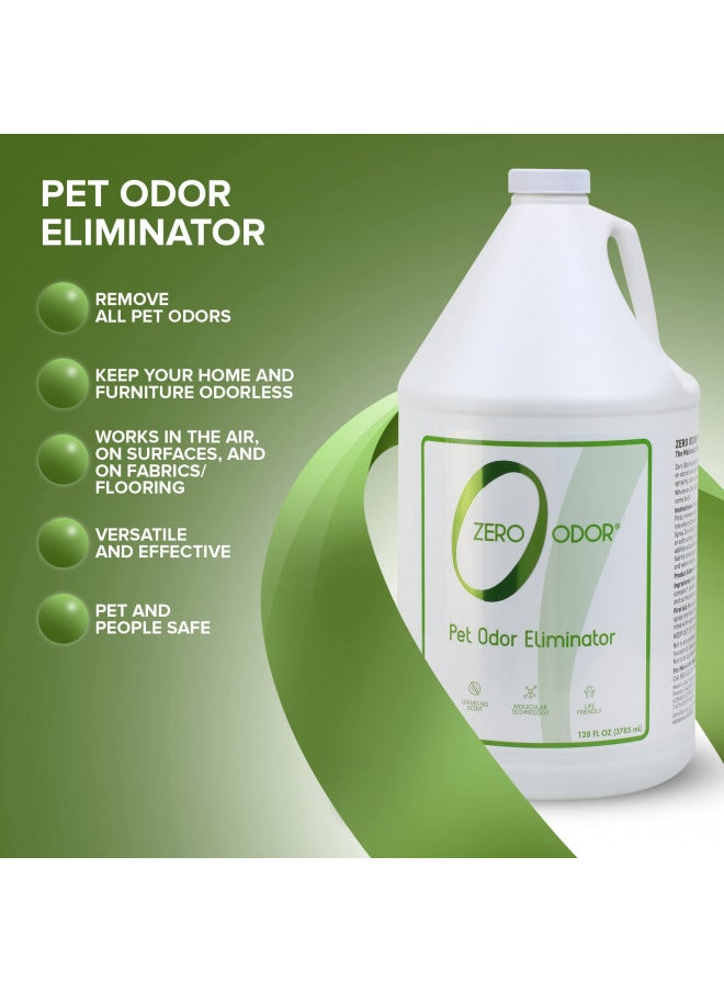 Zero Odor Pet Odor Eliminator - Air Cleaner, Purifier & Deodorizer - More Than an Air Freshener - Actually Eliminates Odors at a Molecular Level - Refill (128 Ounces)