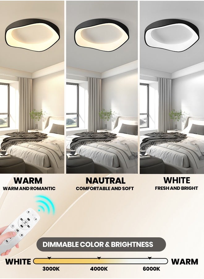 Modern Flush Mount LED Ceiling Light Fixture, 59W Dimmable LED Ceiling Lamp with Remote Control, LED Ceiling Lamp for Bedroom/Kitchen/Dining Room Lighting, Flush mount Ceiling Light