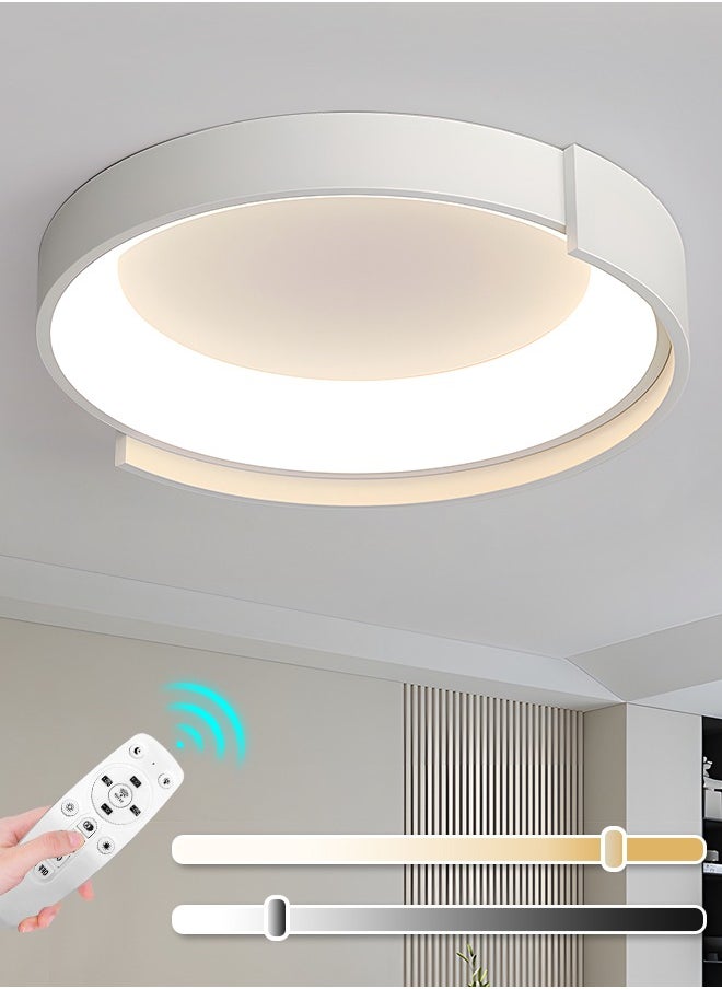 LED Ceiling Light, Dimmable Flush Ceiling Light with Remote Control 3000-6000K Soft Light, 18.8” Black LED Light for Bedroom, Living Room, Library, Corridor,52W