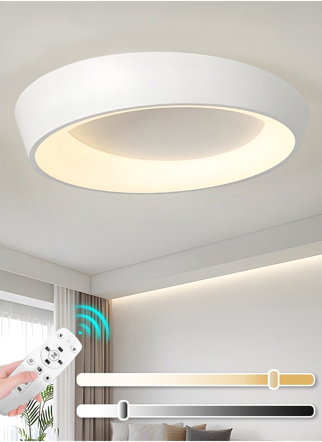 YATAI Modern LED Ceiling Light, Adjustable Dimmable Flush Ceiling Light with Remote Control, White LED Light for Bedroom, Living Room, Library, Corridor,46W