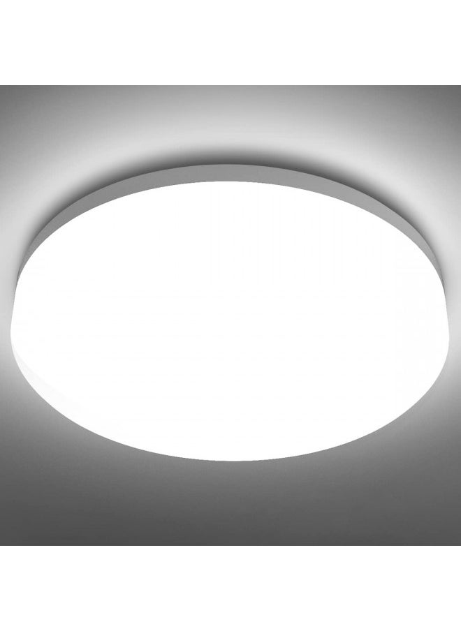 Lighting EVER 9 inch Flush Mount LED Ceiling Light for Bathroom, Waterproof, 5000K, 1500lm Daylight White, 15W(120W Equiv.) Round Flat Low Profile Ceiling Fixture for Hallway,Kitchen, Non Dimmable