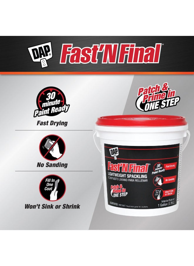 DAP 12143 Fast'N Final, 1gal, white Lightweight Spackling, 1 gal