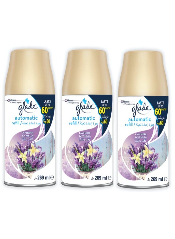 Automatic Refill Air Freshener Lavender And Vanilla Fragrance Pack of 3