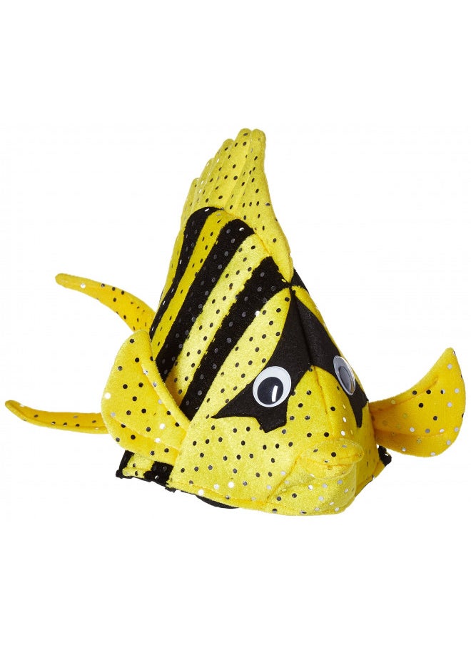 Beistle Plush Luau Fish Hat One Size Fits Most, Assorted Colors, Halloween Costume Dress Up, Under the Sea Costume Accessories, Fish Party Decorations, Fish Costume, Novelty Hats