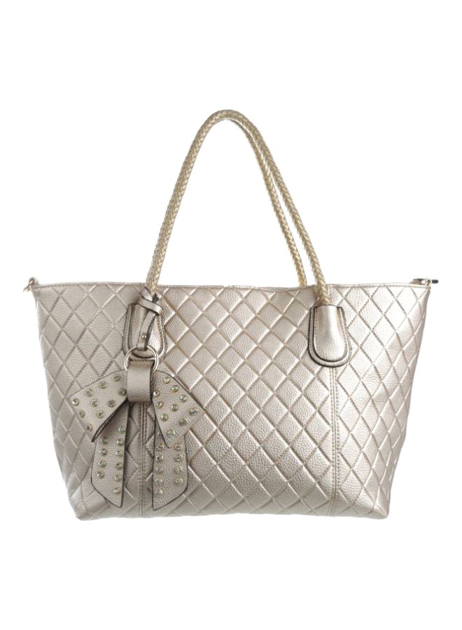 Leather Handbag Silver