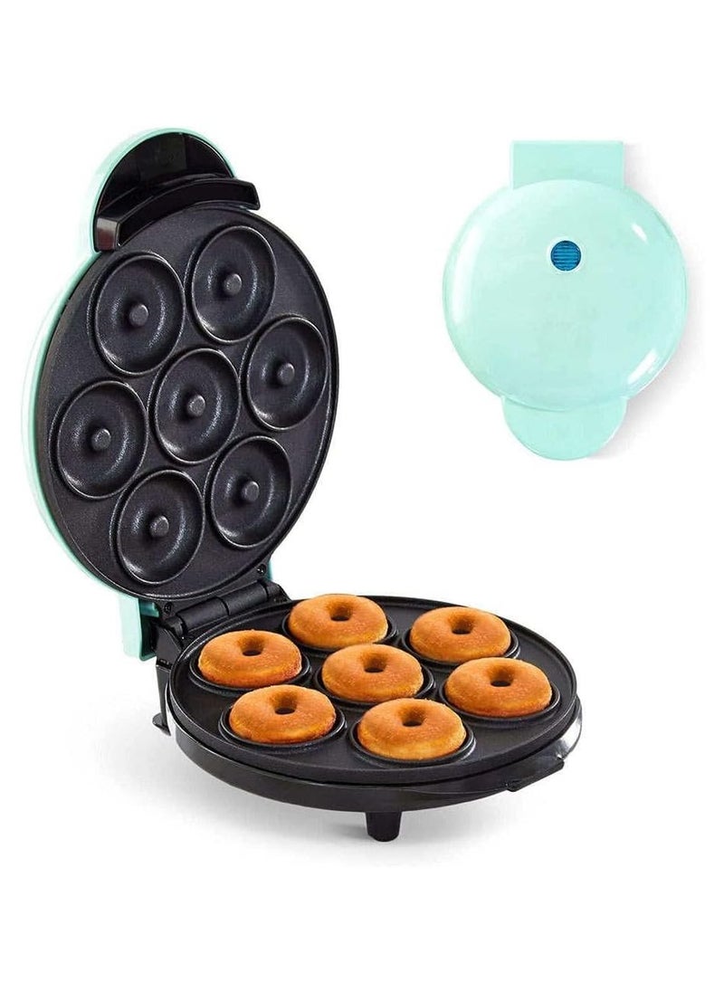 Mini Donut Maker Machine for Kid-Friendly Breakfast | Snack | Desserts & More with Non-stick Surface | Makes 7 Doughnuts