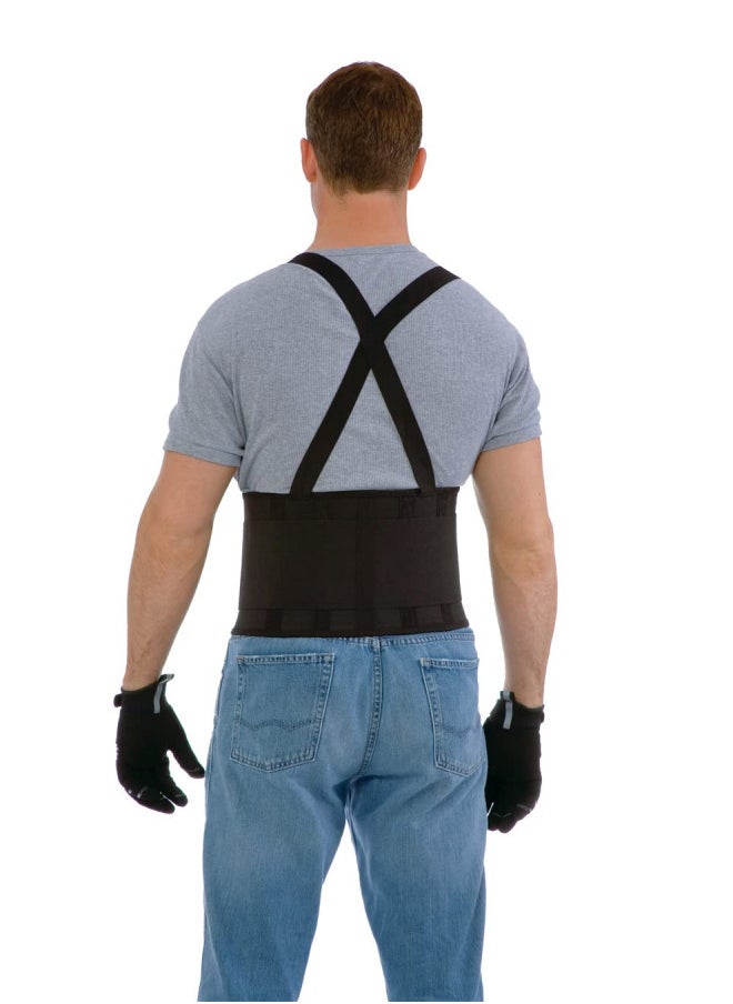 Cordova SB-2XL Adjustable Back Support Belt with Attached Suspenders, 2X-Large, Black