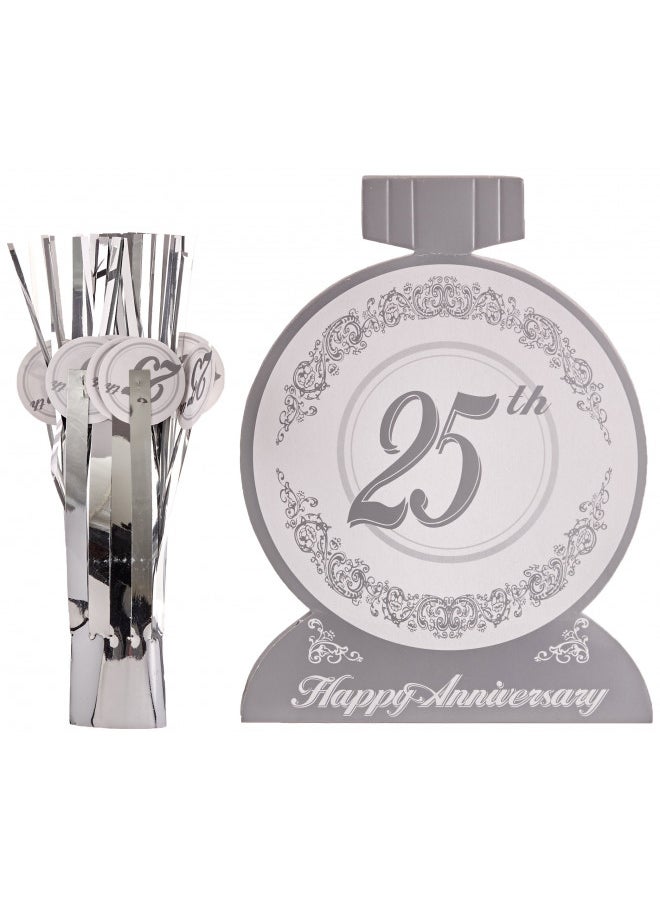 25th Anniversary Centerpiece Party Accessory (1 count) (1/Pkg)