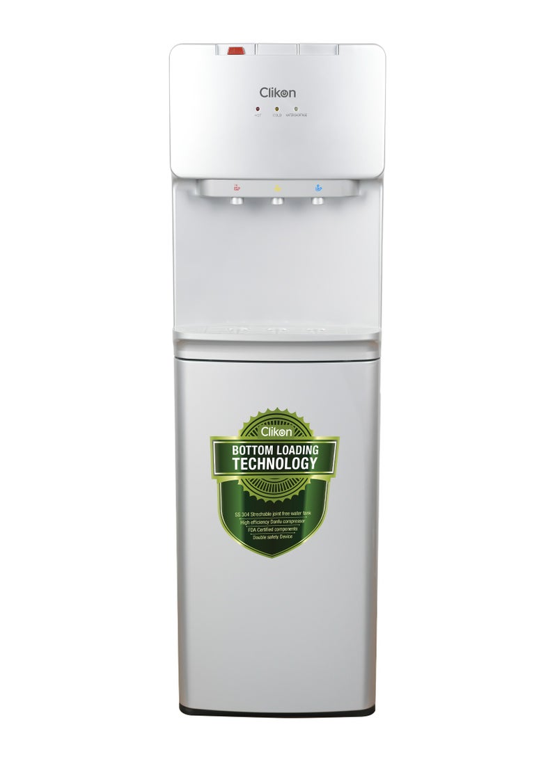 Bottom Loading Water Dispenser, Hot, Cold, Normal Water, Floor Standing, Made With stainless Steel Tank, Water Level Indicator Sensor And Child Lock CK4056 White