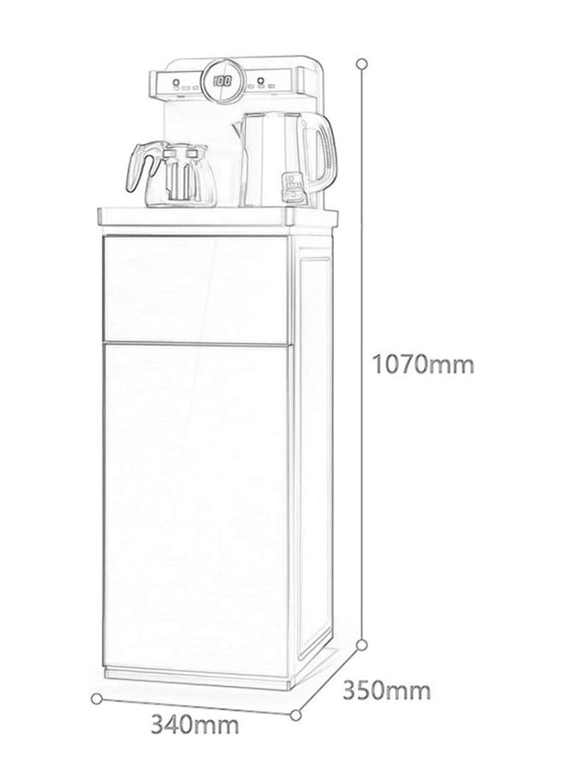 Intelligent Remote-Controlled Tea Bar Water Dispenser with Digital Display, Beige/Gold Finish, and Warm/Cold Water Options – Modern Design by ODC