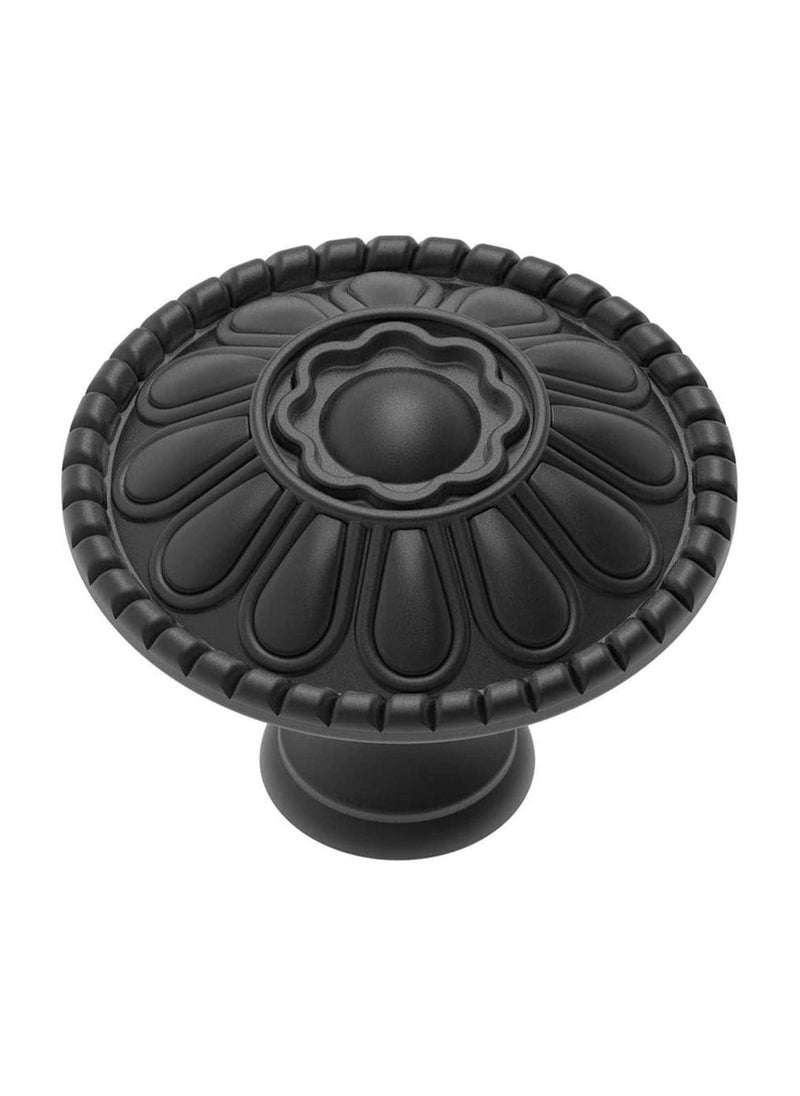 Cabinet Handle 9-Pack of Matte Black Kitchen Cabinet Knobs Pulls, Matte Round Farmhouse Dresser Handles Drawer Knobs for Modern Closet Furniture Door, Floral Pattern