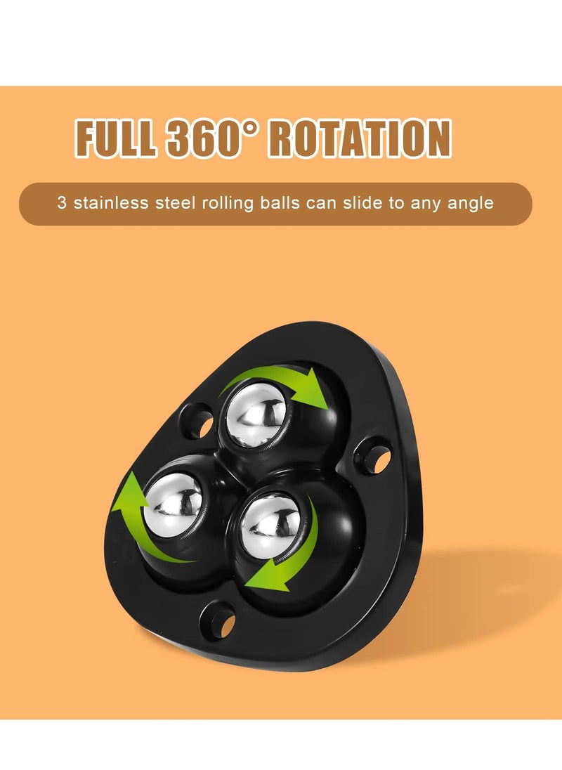 16 Pcs Mini Sticky Pulley Self Adhesive Caster Wheels 360 Degree Rotation Swivel Wheels Roller Pulley Tiny Wheels for Toy Car Storage Box Shoe Racks Trash Can DIY Black